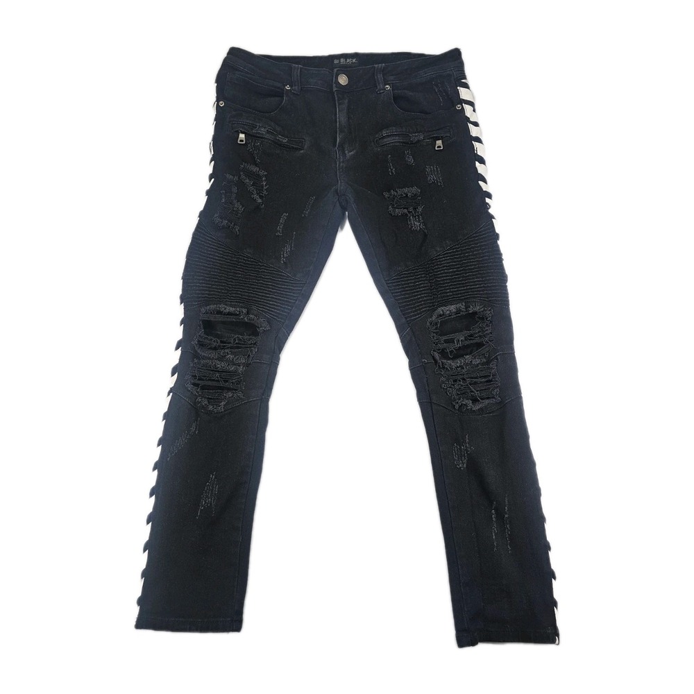 CJ Black Premium Skinny Flex Jeans Mens Size 32x30 Distressed Striped Pants